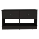 Uranus Storage Bench, Two Drawers, Two Open Shelves, Black B097133194