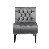 COOLMORE Modern Velvet Armless Accent Living Room Chair / Leisure Chair,Upholstered Fabric Button W39550130