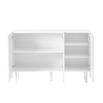 ZUN ON-TREND Cream Style Minimalist Shoe Cabinet with 5 Solid Wood Legs, Sideboard Buffet Cabinet with N721P180695K