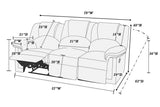 New Contemporary Motion Sofa 1pc Couch Living Room Furniture Black Bonded Leather B011P205231
