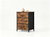 3-Layer Fabric Storage Cabinet, Vertical Narrow Dresser Tower with Smooth Metal Glide Drawers, 57004774