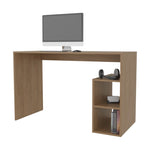 ZUN Sanders Computer Desk in Melamine with Open Storage, Natural Oak B128P263728