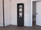 Black Linen Cabinet with 1-Door B062P193662