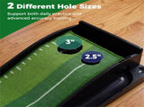 Indoor Golf Putting Mat with Ball Return Track 2 Hole Sizes Distance Markings 3 Balls Included 19429205