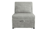 Convertible Wide-Welt Corduroy Sofa Sleeper Sofa Chair W/ Pull-Out Bed Ash B089P296905