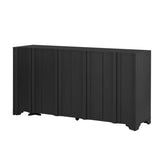 U_STYLE Sophisticated 4-Door Sideboard Adorned with Intricate Linear Accents and Luxurious N711P247438B