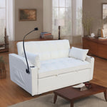 ZUN Modern Velvet Loveseat Futon Sofa Couch w/Pullout Bed,Small Love Seat Lounge Sofa with adjustable W311P195249