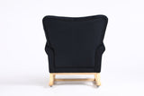 Mid Century Fabric Rocker Chair with Wood Legs and velvet for Livingroom Bedroom W136158988