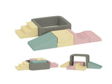 7 Piece Modular Foam Climbing Blocks with Corduroy Covers Multicolor 79202521