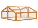 Fir Wood Garden Greenhouse with Dual Adjustable Roof Vents, Portable Cold Frame for Extending 99796614