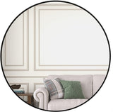 36 Inch Black Metal Framed Round Bathrrom Mirror for Wall. W2203P303274