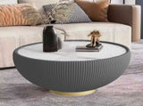 Light Sintered stone Top Cup Shape Leather Coffee modern Sofa Table for Living Room furniture W3081P309607