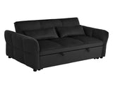 3-in-1 Pull Out Couch Bed with Reclining Backrest and Pillows Velvet material. suitable for living W2941P370580