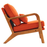 Oak Armrest Oak Upholstered Single Lounge Chair Indoor Lounge Chair Burnt Orange 61240828