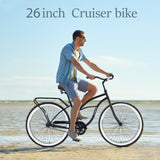 Single Speed Bicycles 26"Inch,Steel Frame, Wide Wheels for Stability, Rear Coaster Brakes,Multiple W1019P163415