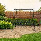 ZUN 176*128*180cm Flat Top 250kg Garden Iron Swing Frame Black （ONLY frame） 76269217