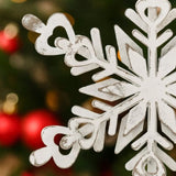 6PCS Set Iron Snowflake Christmas Ornaments Decor 6.3x1.8x6.7" Christmas Tree Hanging Set for Party 82764710