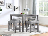 Dining Table, Bar Table and Chairs Set, 5 Piece Dining Table Set, Industrial Breakfast Table Set, W487P333510