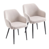 ZUN Set of 2 Dining Chairs with Linen surface, Leisure Chair with Metal Legs for Dining Room/Living W1439109145