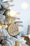 6" x 6" Wooden Hanging Circle With Snowflake Cut, Decorative Hanging Christmas Tree Ornaments for W2078P247900