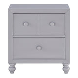 Transitional Gray Finish 1pc Nightstand of Drawers Wood knobs Turned Feet Modern Bedroom Furniture B011P294629