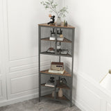 ZUN 5-Tier Shelves with Metal Mesh Door, Bookcase Storage Shelf Corner Shelf for Small Space, Living W2167P182341