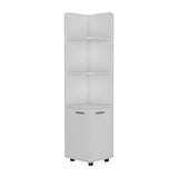 Malibu Freestanding Linen Cabinet, 2-Doors, Open Shelves -White B07092128