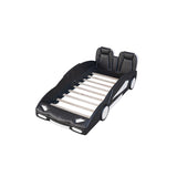 Twin Size Race Car-Shaped Platform Bed with Wheels, Black WF297945AAB