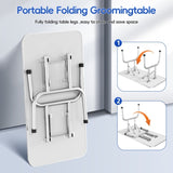 LEHUOCW Grooming Table, Adjustable Cat Drying Desktop with Arms, Nooses, Mesh Tray, Foldable Pet W3150P280653