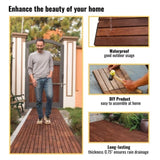 30 PCS Interlocking Deck Tiles Striped Pattern, 12" x 12" Square Acacia Hardwood Outdoor Flooring W2391P276690