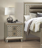 Glamorous Champagne Finish 1pc Nightstand of 2 Drawers Acrylic Feet Bedside Table Luxury Bedroom B011P172671