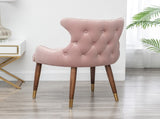 Lindale Contemporary Velvet Upholstered Nailhead Trim Accent Chair, Pink T2574P164506