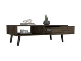 Coffee Table, One Open Shelf, One Drawer, Dark Walnut B097133228