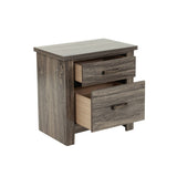Wooden 2 Drawers Nightstand in Brown Finish B016P251351