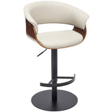 Faux Leather Wooden Adjustable Bar Stools, 360 Degree Swivel Bar Chair with Backs,Bar height Couner W2195P414780