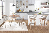 Dakota Industrial Dining Table in White Metal and Brown Wood-Pressed Grain Bamboo by LumiSource B202P223340