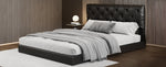 ZUN Queen Size Tufted Upholstered Platform Bed, Black WF325836AAB