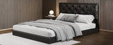 ZUN Queen Size Tufted Upholstered Platform Bed, Black WF325836AAB