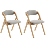 2 Pack Wooden Folding Chairs with Padded Seat and Back, Modern Dining Chairs Extra Chair for Guests 21201995