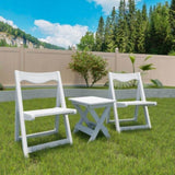 HIPS Foldable Small Table and Chair Set with 2 Chairs and Rectangular Table White W1209107731