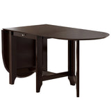 ZUN Retro Drop-Leaf Table Rubber Wood Dining Table with Spacious Tabletop Small Drawer for Small Space W1673P147154