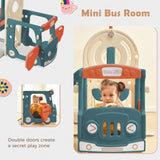 ZUN Kids Swing-N-Slide with Bus Play Structure, Freestanding Bus Toy with&Swing for Toddlers, Bus PP299290AAJ