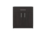 Barbados Pantry Cabinet 33" H with Top Drawer, Double Doors and Interior Shelves, Dark Walnut B097P474319