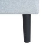 Twin Size Upholstered Platform Bed Frame with Modern Button Tufted Linen Fabric Headboard, No Box W311P195304