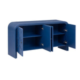 U_Style Luxury Multi-Functional MDF Sideboard woven Wood Slat Doors, Tiered Stepped Design & N711P269061V