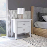 Windsor 2-Drawer Nightstand White B06280041