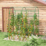 Outdoor Metal Garden Trellis with Climbing Net,57" x 66" x 81", Green 02505931
