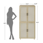 ZUN 4 Door Cabinet, with 4 Adjustable Inner Shelves, Storage Cabinet 75691403