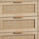 ZUN 43.31"6-Drawers Rattan Storage Cabinet Rattan Drawer,for Bedroom,Living Room,Natural W75784347