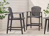 Outdoor Acacia Wood Adirondack Barstools, Set of 2, Dark Gray 61680.00DGRY